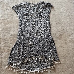 Poupette St. Barth Black and White Swim Coverup